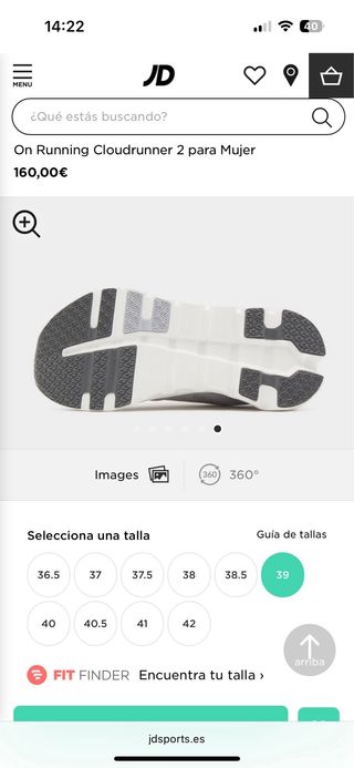 On Running Cloudrunner 2 Mujer Gris/Blanco