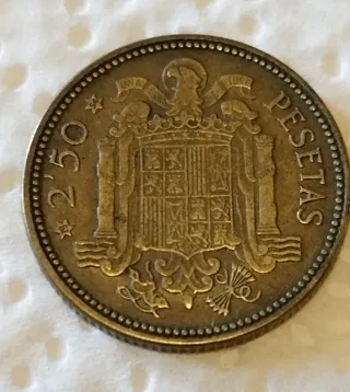 Moneda 2,50 Pesetas. E 54.
