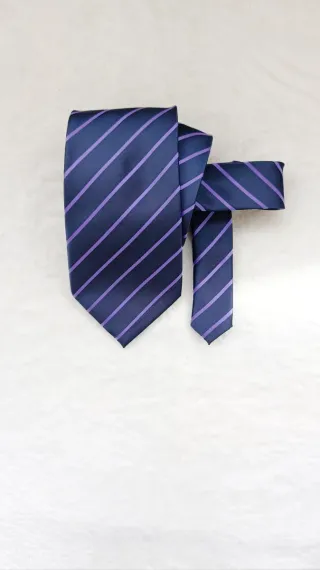 Corbata Antonio Bacci Rayas Azul y Morado