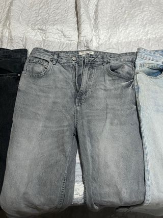 Pantalones Baggy Pull&Bear Azul, negro y gris 