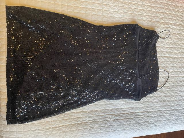Vestito corto donna paillettes nero