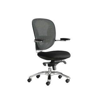 Silla de oficina ergonómica negra y plateada