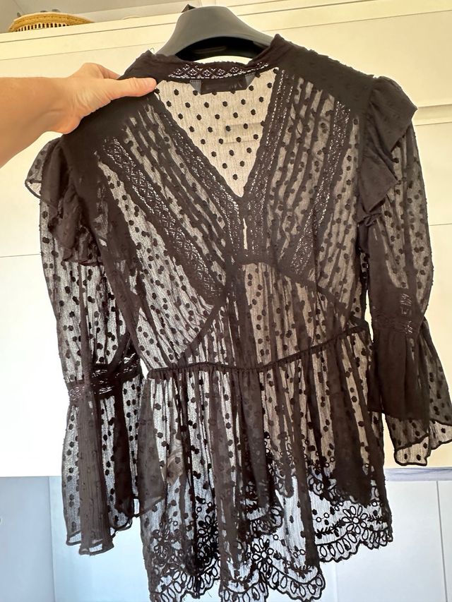 Blusa Zara Negra Talla XS