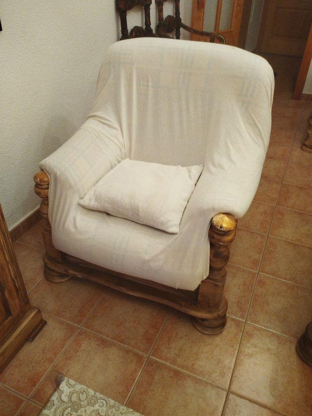 Sofá 3+1+1 supercomodos piezas en madera  
