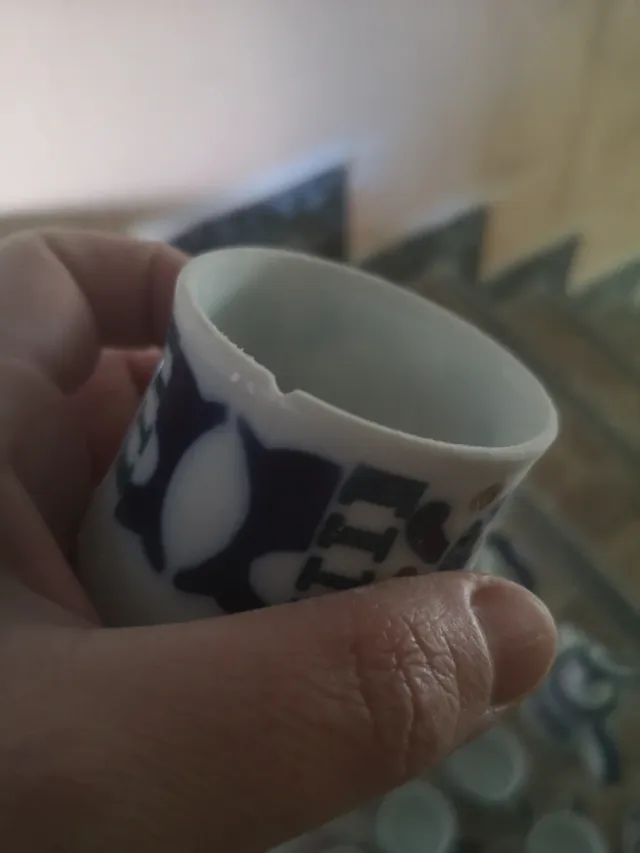 Juego de café Sargadelos. Modelo Burela