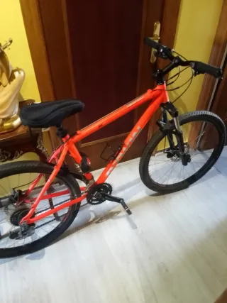 Bicicleta de montaña naranja