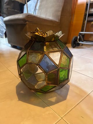 Lámpara de techo vidrieras colores