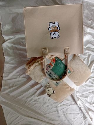 Borsa in feltro con plaid matrimoniale.