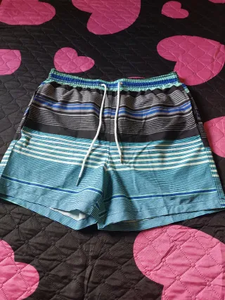 Bañador Hombre Rayas Azul Negro