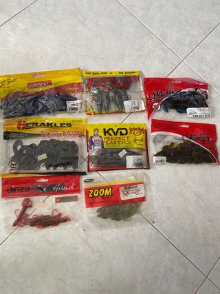 Lote vinilos pesca black bass primeras marcas