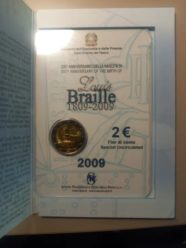 2 Euro Italia Louis Braille 2009