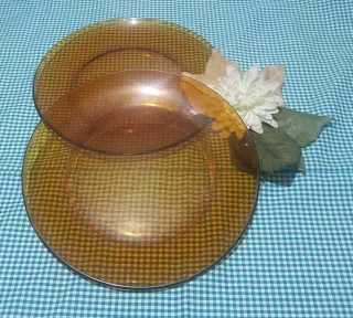 Ceniceros Y Platos Vintage Ámbar  "DURALEX  SPAIN