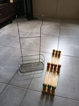 Set portaoggetti metallo e legno