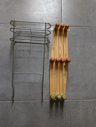 Set portaoggetti metallo e legno