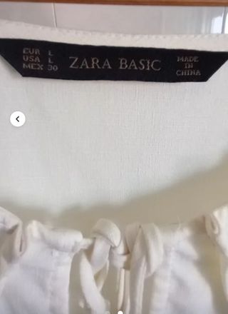 Blusa Zara Blanca Manga Larga
