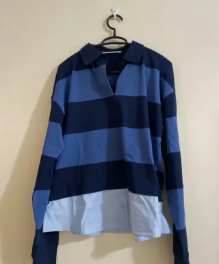 Polo Mango rayas azul y blanco