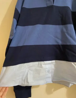 Polo Mango rayas azul y blanco
