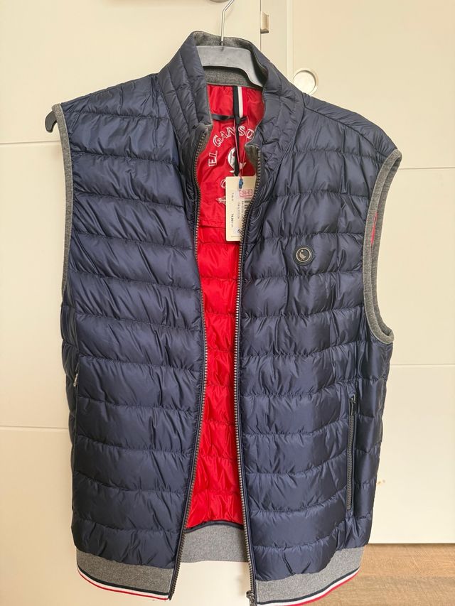 Chaleco El Ganso Azul y Rojo