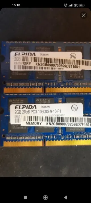 2x Módulos RAM DDR3 Portátil Elpida 2GB