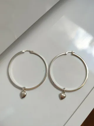 Pendientes Aro Plata Corazón