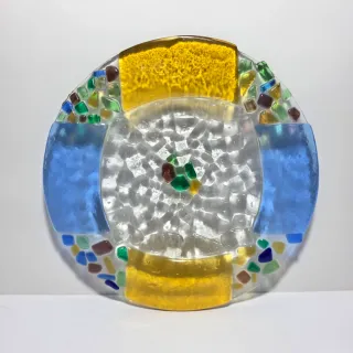 Piatto Svuotatasche in Vetro Mosaicato Colorato