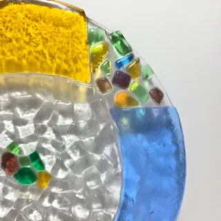 Piatto Svuotatasche in Vetro Mosaicato Colorato