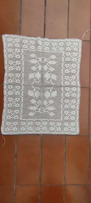 Lote Mantes Ganchillo Beige