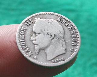 50 Céntimos 1868 Napoleón Imperio Francés - Plata