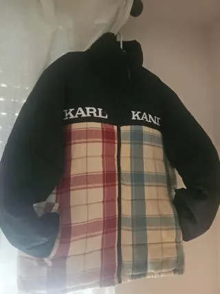 Chaqueta Karl Kani Plumas Tartán Negra Multicolor