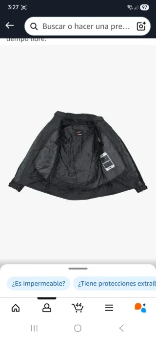 Chaqueta de moto negra y naranja