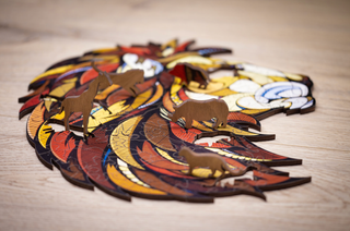 Puzzle in Legno Leone con Animali