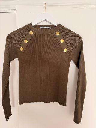 Blusa Zara punto botones dorados