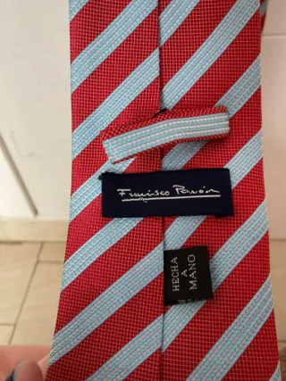 Corbata Francisco Pavón Rayas Rojo y Gris