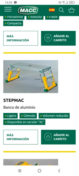 Andamio STEPMAC Banco de aluminio