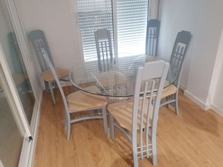 Juego de sillas de comedor cristal y azul