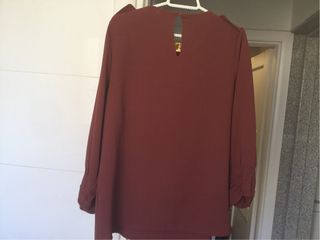 Blusa manga larga marrón