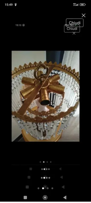 Lampada vintage oro e cristallo