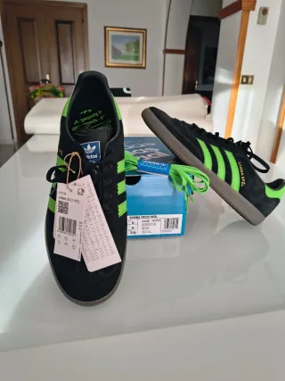 Adidas Samba Spezial Nero/Verde Fluo Tg 44