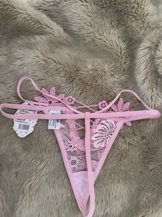 Calcinha Rosa Renda Flor