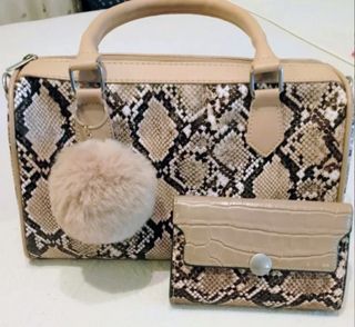 Bolso y monedero estampado serpiente