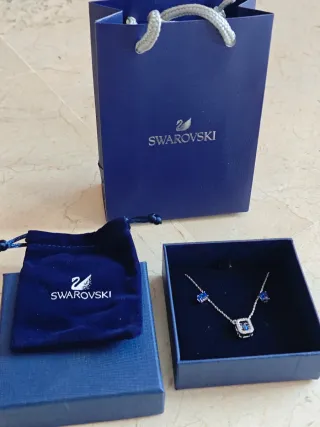 Conjunto Swarovski Collar y Pendientes Azul