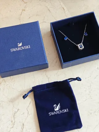 Conjunto Swarovski Collar y Pendientes Azul