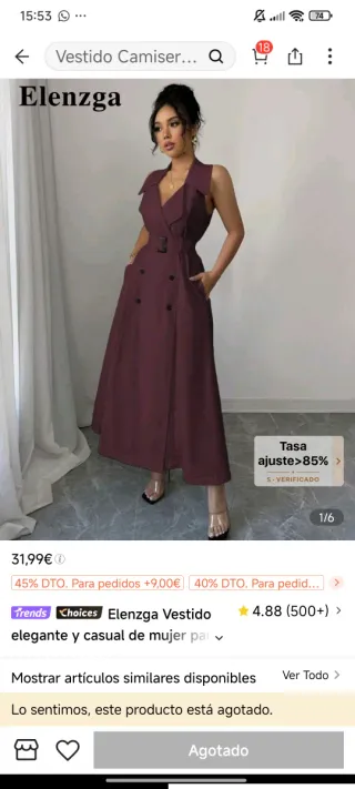 Vestido de Shein burdeos (L)