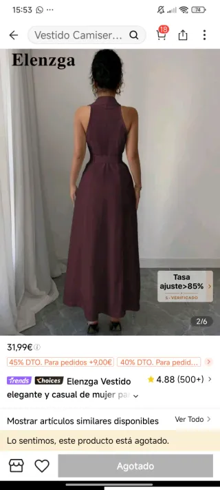 Vestido de Shein burdeos (L)