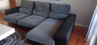 Sofá modular gris 3m con chaiselongue
