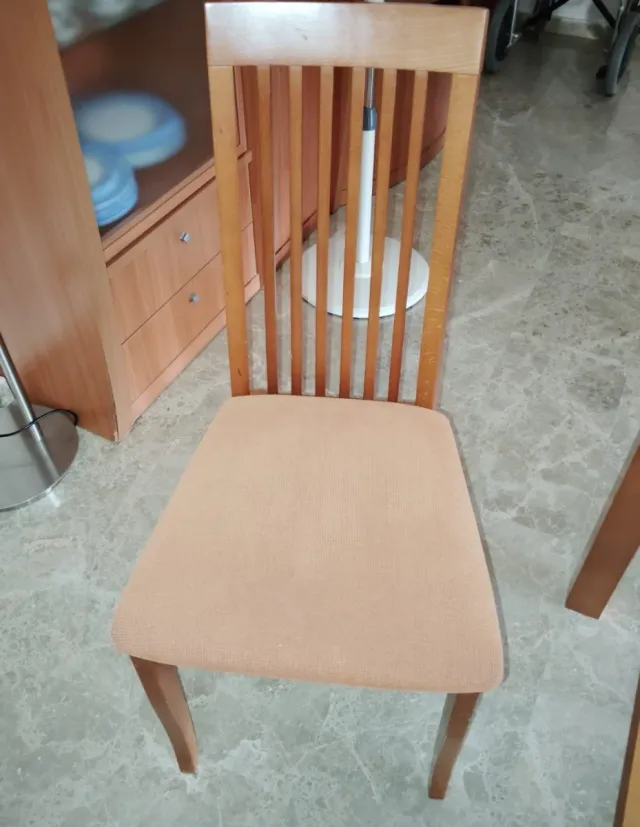 Mesa comedor cristal extensible + 6 sillas