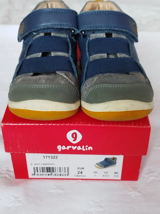 Zapatillas invierno Garvalín Talla 24 azul y gris