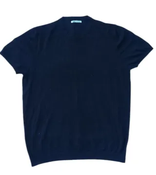 Camiseta Zara Manga Corta Jersey Azul Talla L