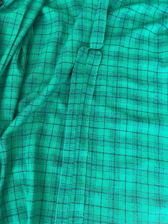 Casaco de inverno xadrez verde e preto Feito à mao