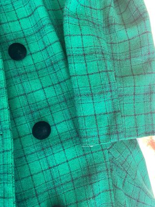 Casaco de inverno xadrez verde e preto Feito à mao